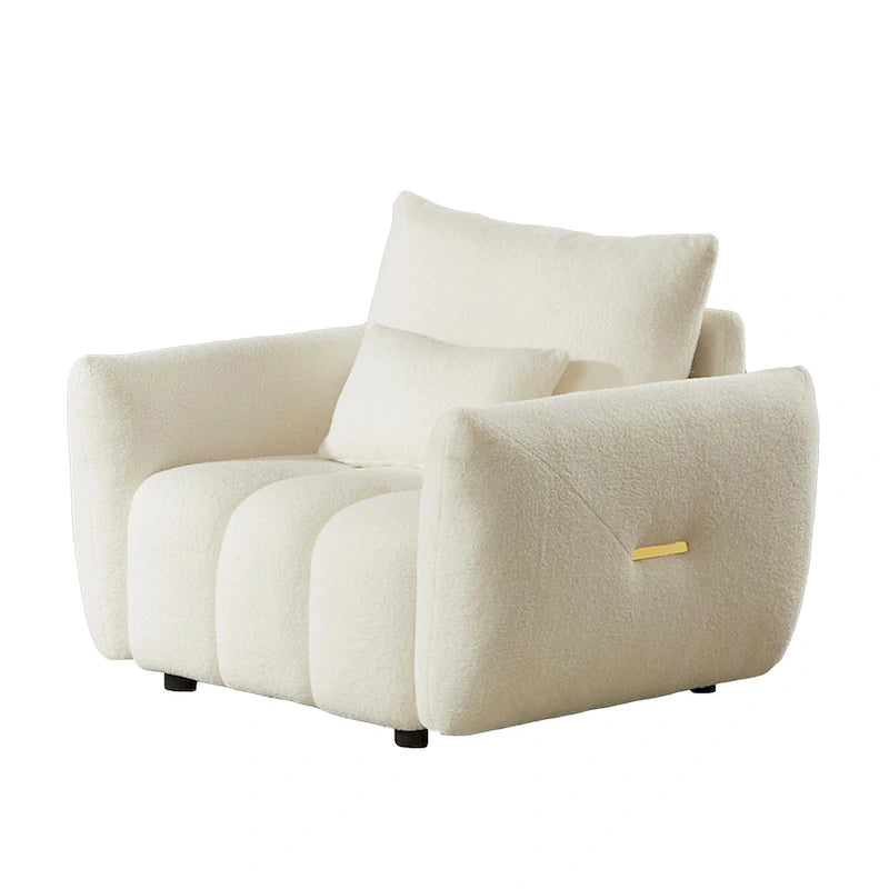 Fauteuil d'appoint en polaire Teddy beige