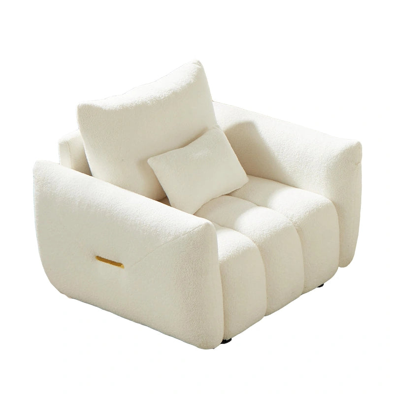 Fauteuil d'appoint en polaire Teddy beige