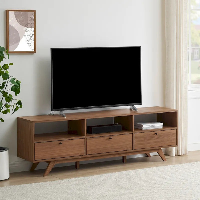 Meuble TV bas moderne de style nordique à 3 portes