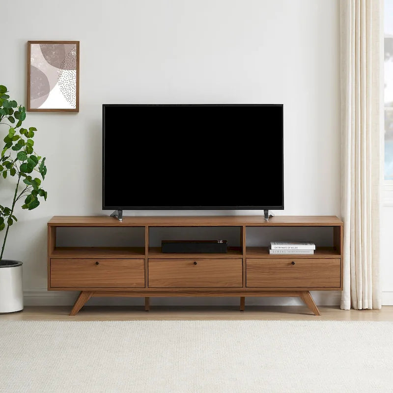 Meuble TV bas moderne de style nordique à 3 portes