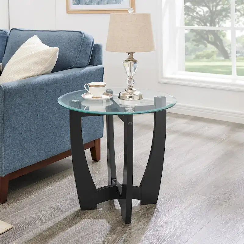 Table basse ronde en verre