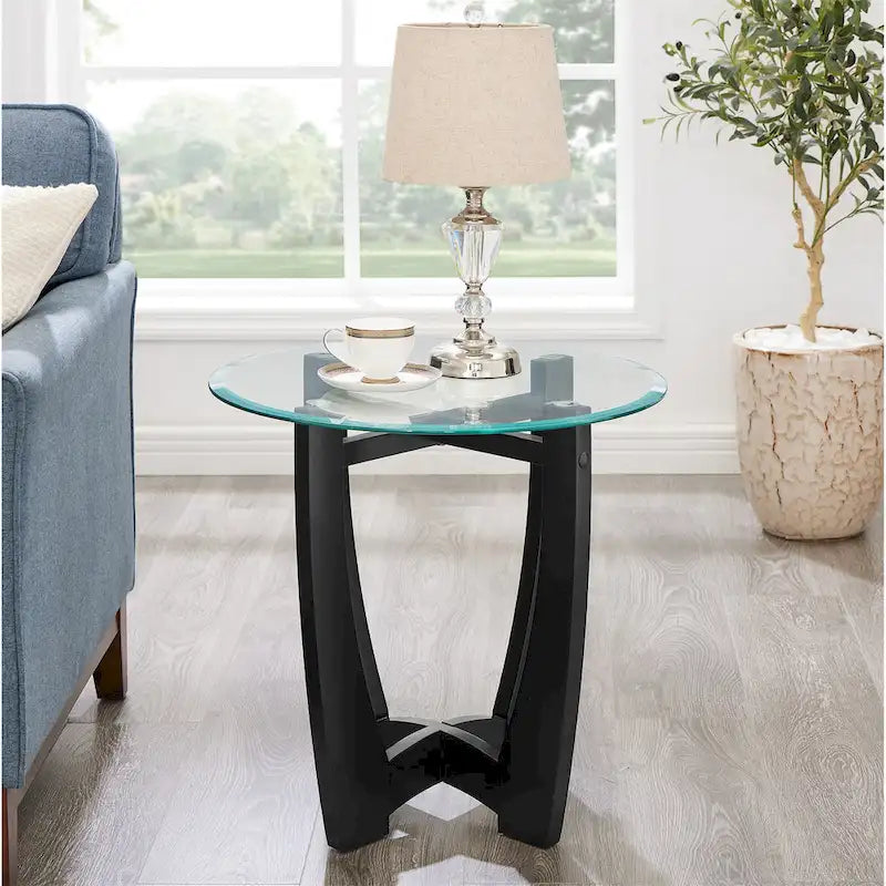 Table basse ronde en verre