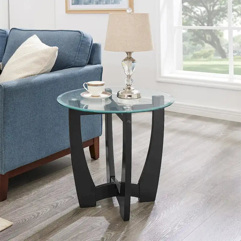 Table basse ronde en verre