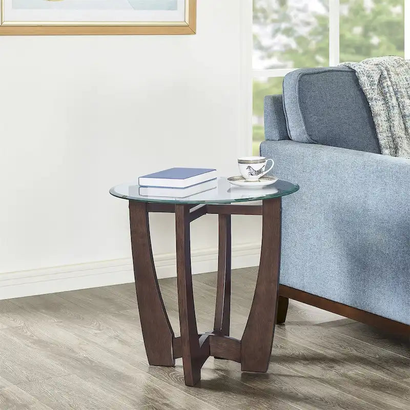 Table basse ronde en verre