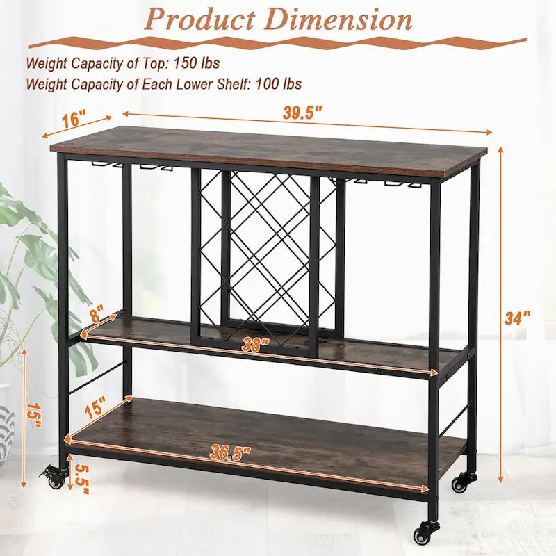 Chariot de bar style industriel