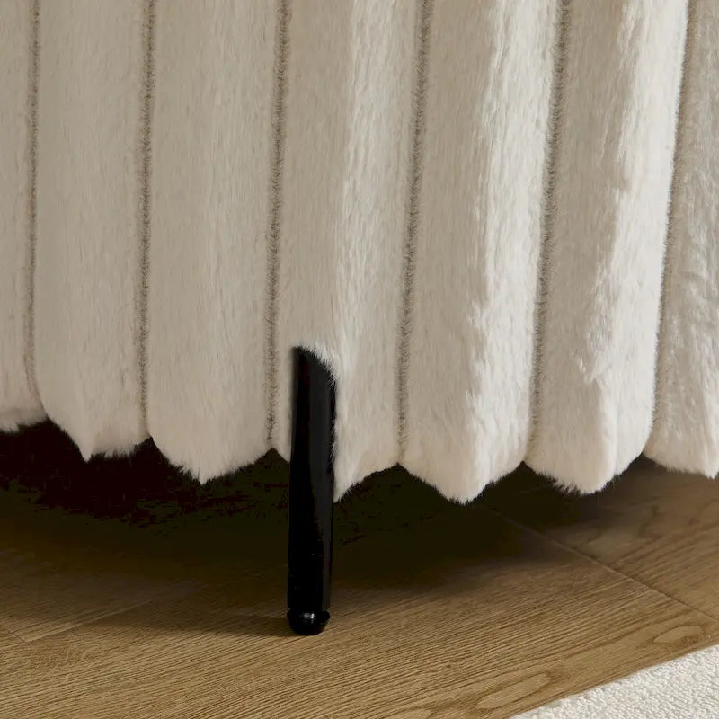 Pouf rond tapissé