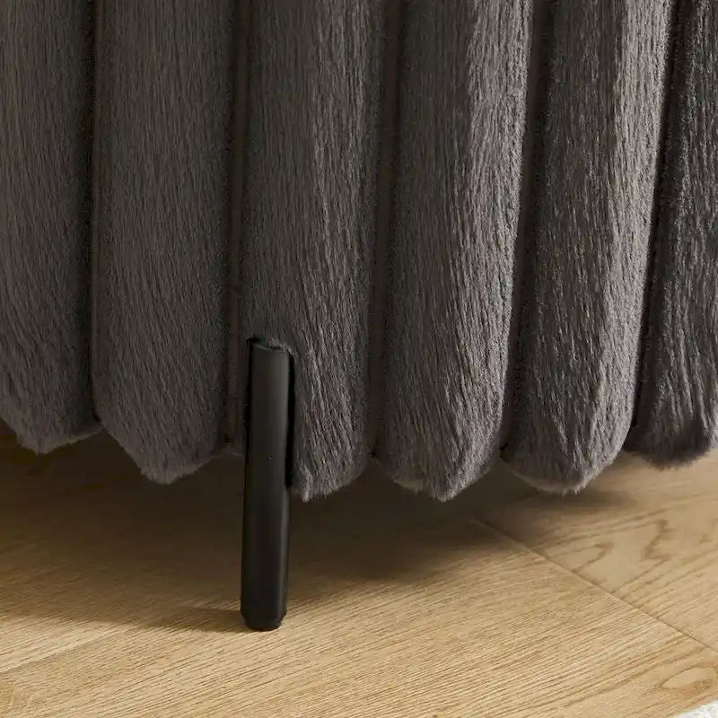 Pouf rond tapissé