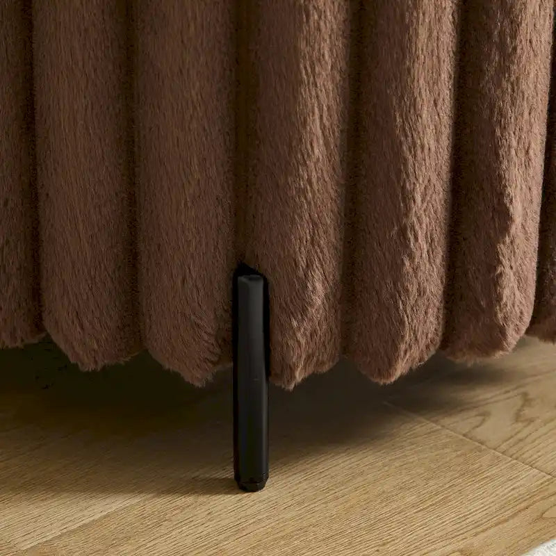 Pouf rond tapissé