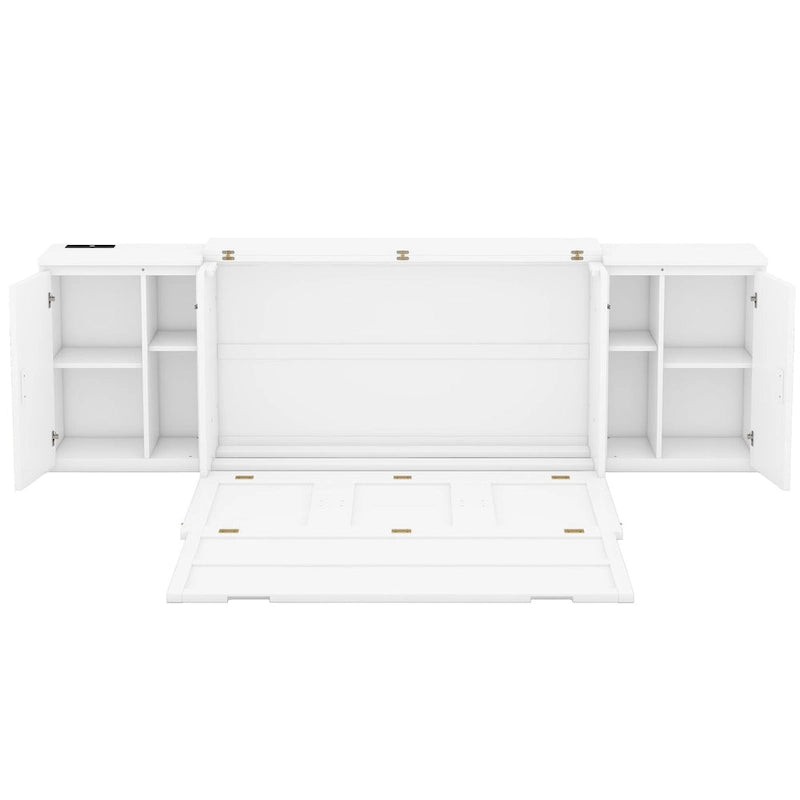 Lit escamotable Queen-Size blanc