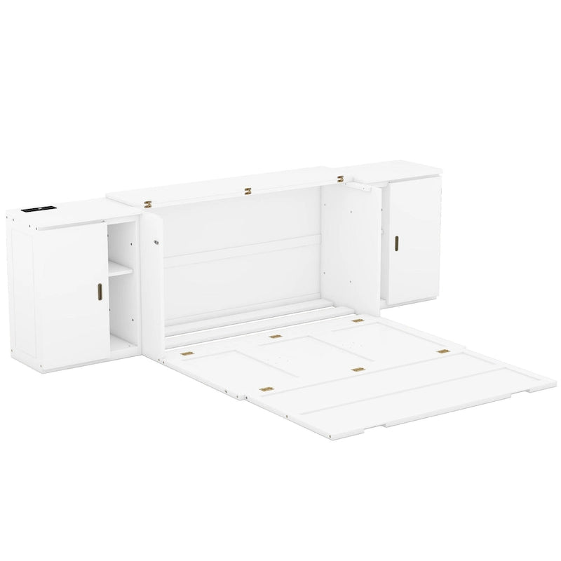 Lit escamotable Queen-Size blanc