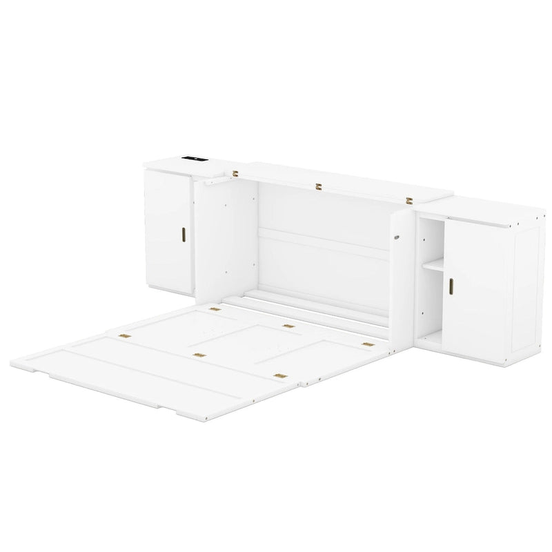Lit escamotable Queen-Size blanc
