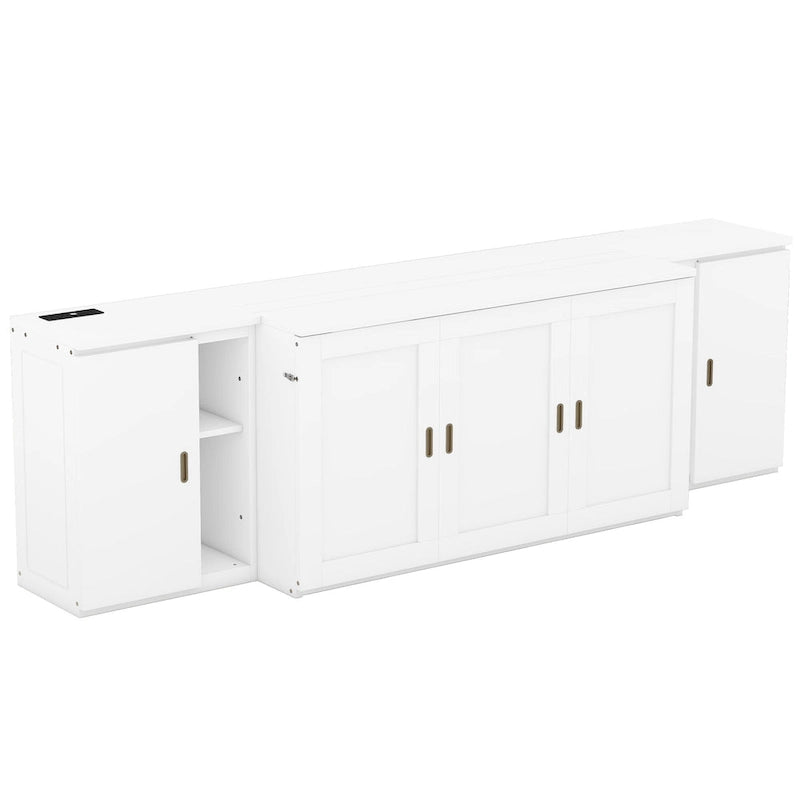 Lit escamotable Queen-Size blanc