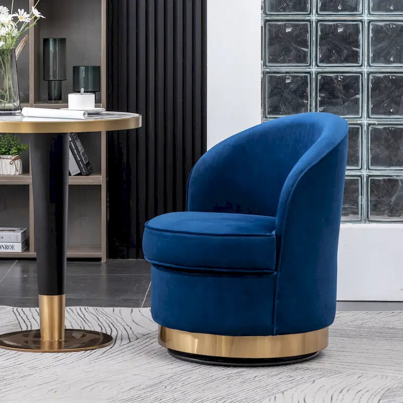 Fauteuil d'appoint rembourré en velours bleu de style moderne