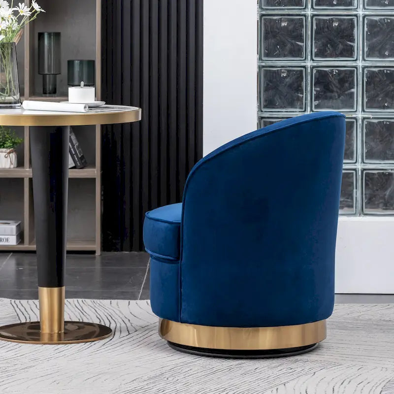 Fauteuil d'appoint rembourré en velours bleu de style moderne
