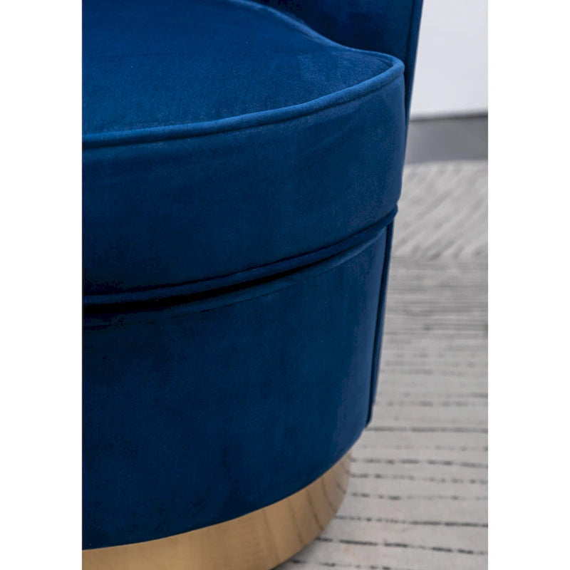 Fauteuil d'appoint rembourré en velours bleu de style moderne