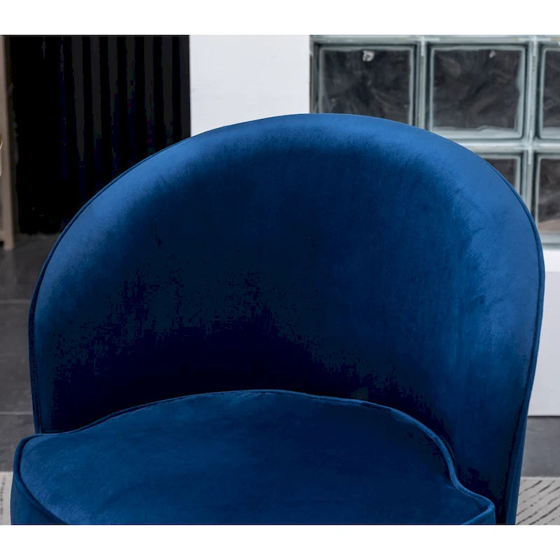 Fauteuil d'appoint rembourré en velours bleu de style moderne