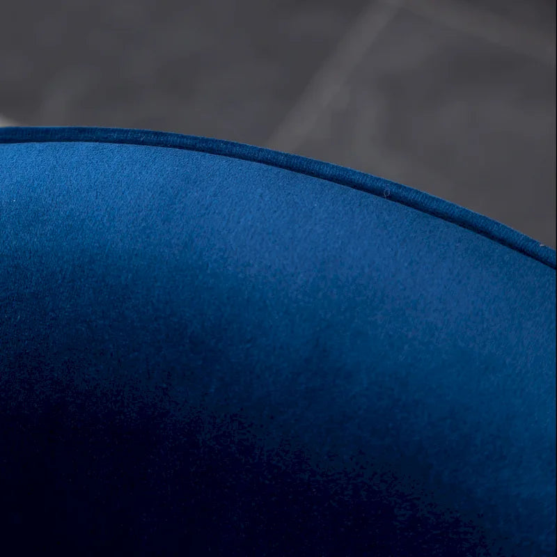 Fauteuil d'appoint rembourré en velours bleu de style moderne