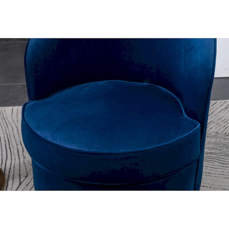 Fauteuil d'appoint rembourré en velours bleu de style moderne