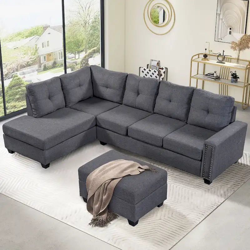 Canapé modulable 6 places en L interchangeable