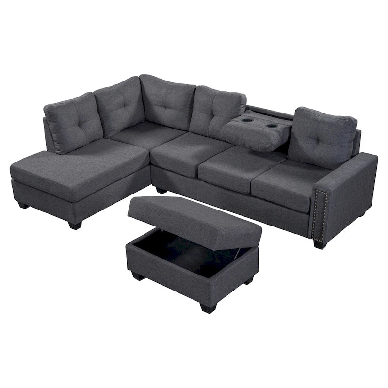 Canapé modulable 6 places en L interchangeable