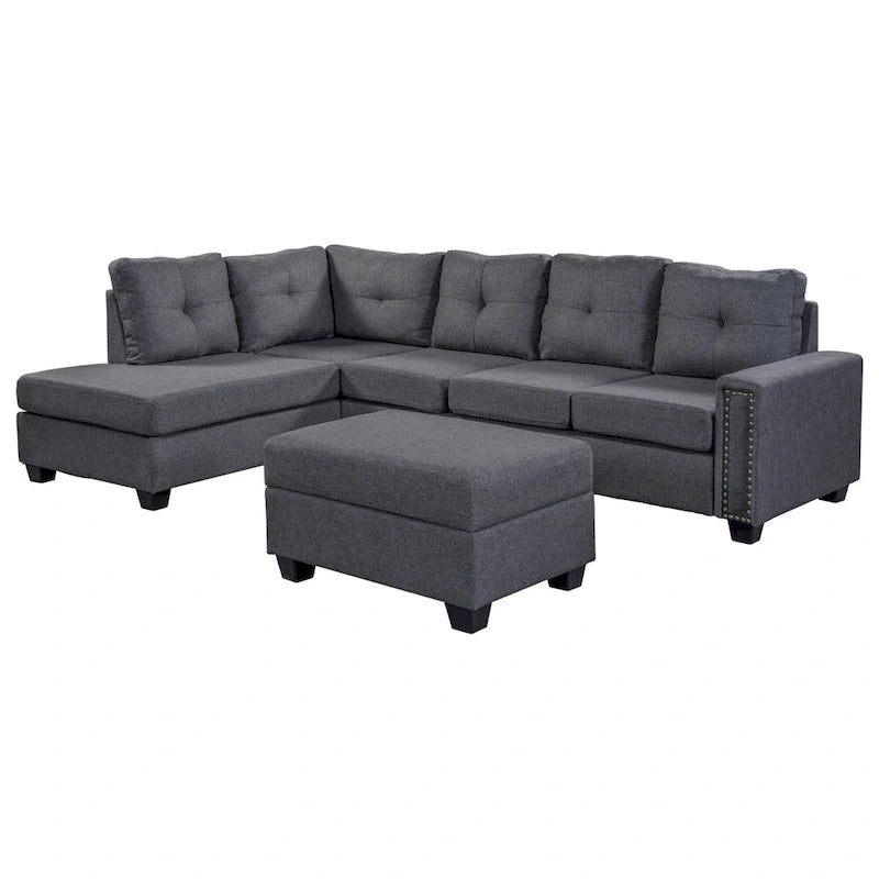 Canapé modulable 6 places en L interchangeable