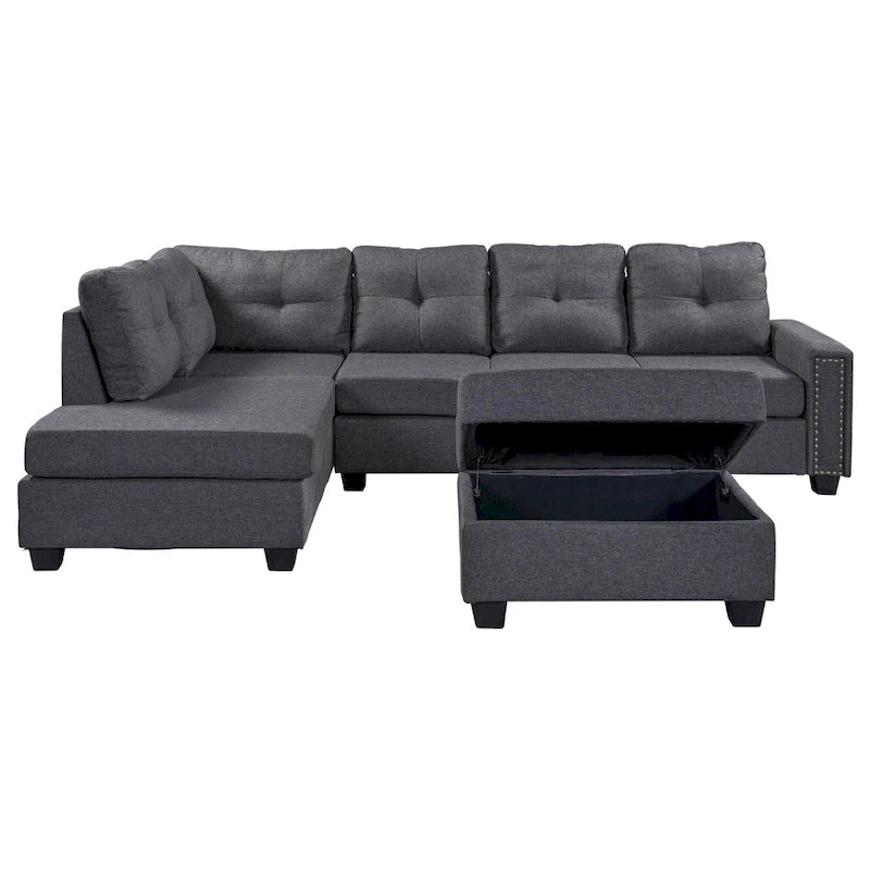 Canapé modulable 6 places en L interchangeable