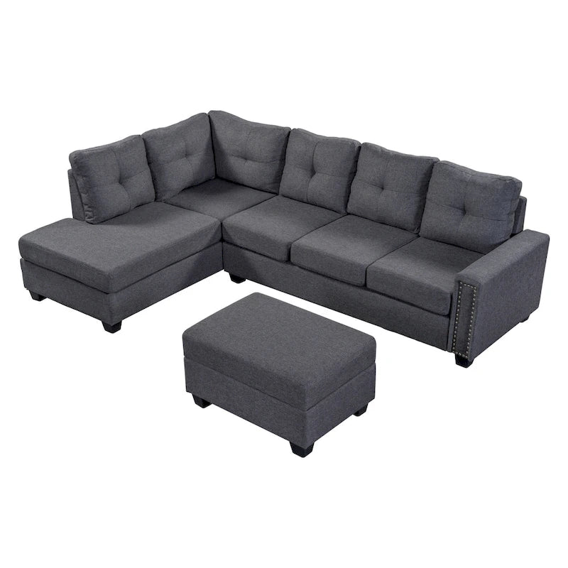 Canapé modulable 6 places en L interchangeable