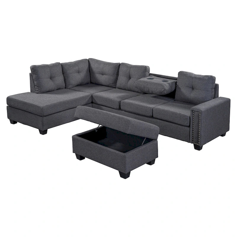 Canapé modulable 6 places en L interchangeable