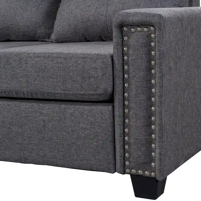 Canapé modulable 6 places en L interchangeable