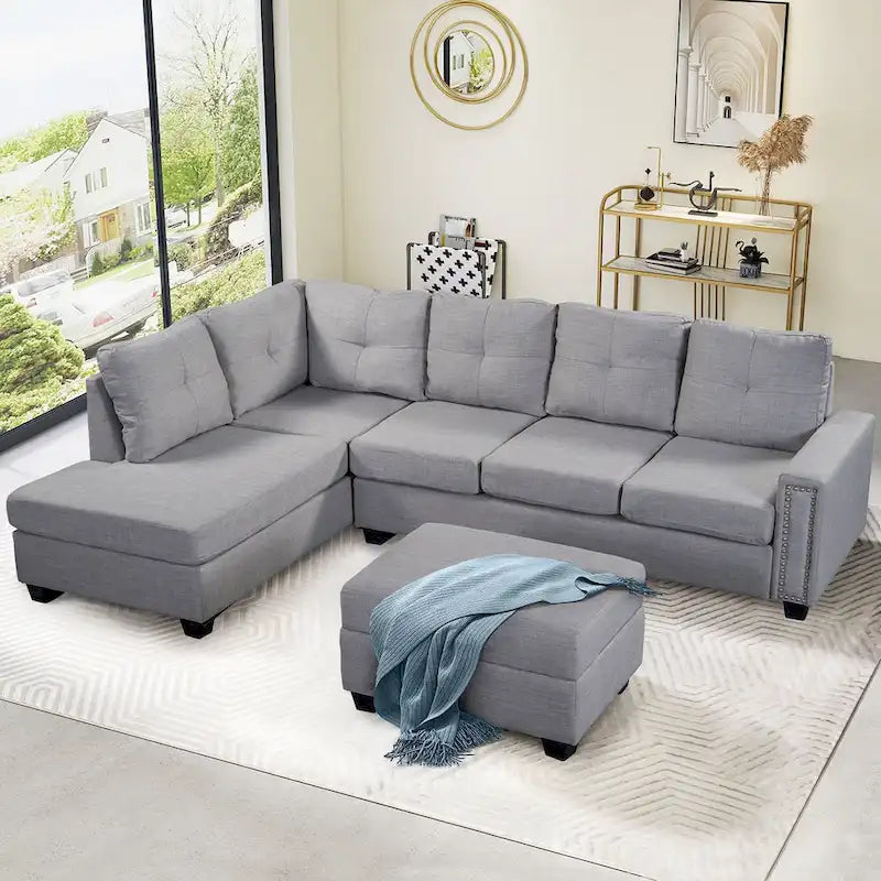 Canapé modulable 6 places en L interchangeable