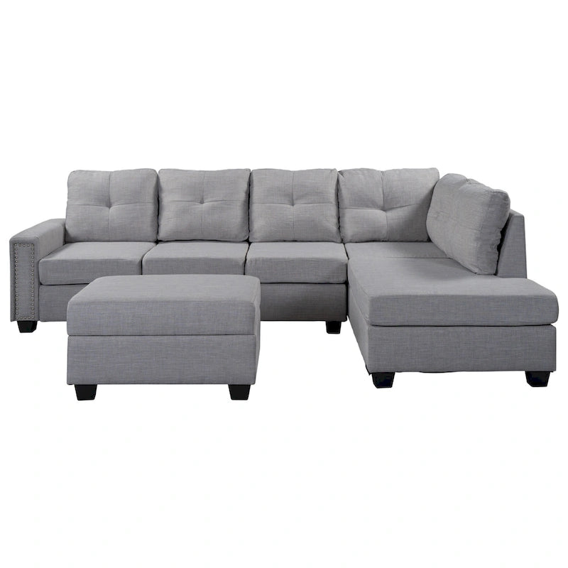 Canapé modulable 6 places en L interchangeable