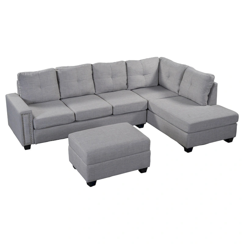 Canapé modulable 6 places en L interchangeable