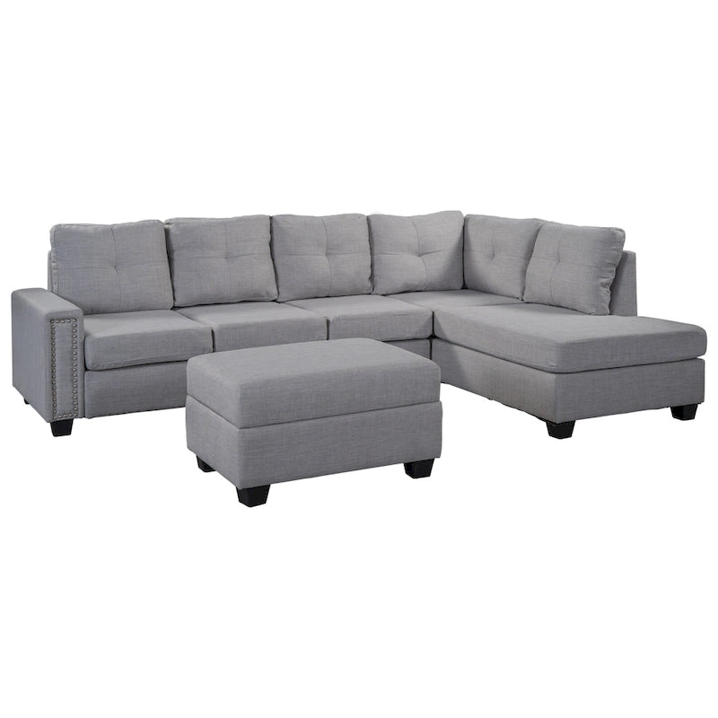 Canapé modulable 6 places en L interchangeable