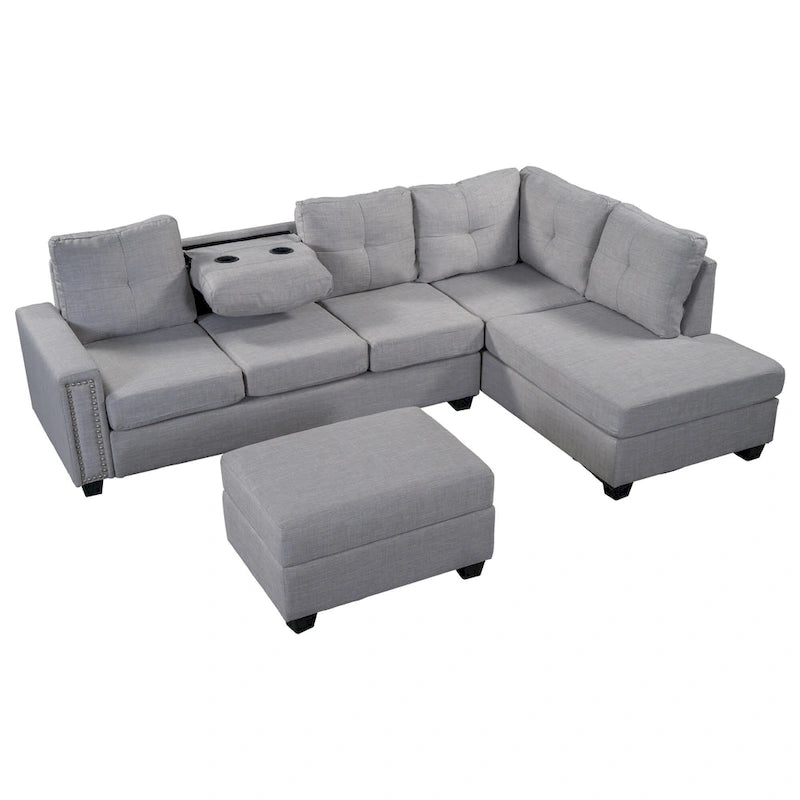Canapé modulable 6 places en L interchangeable