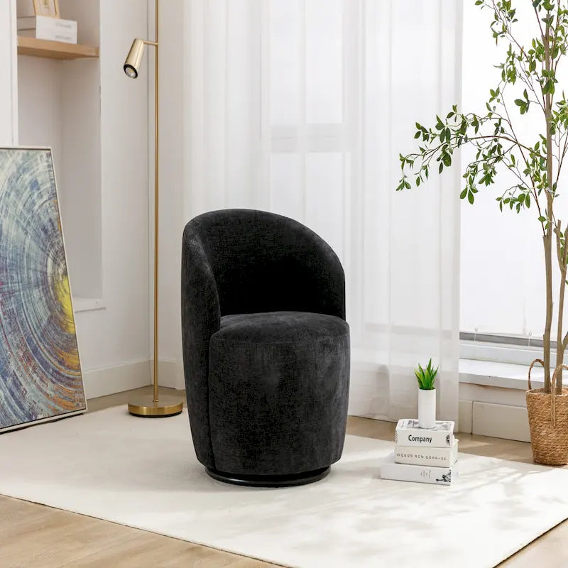 Fauteuil d'appoint pivotant en tissu chenille