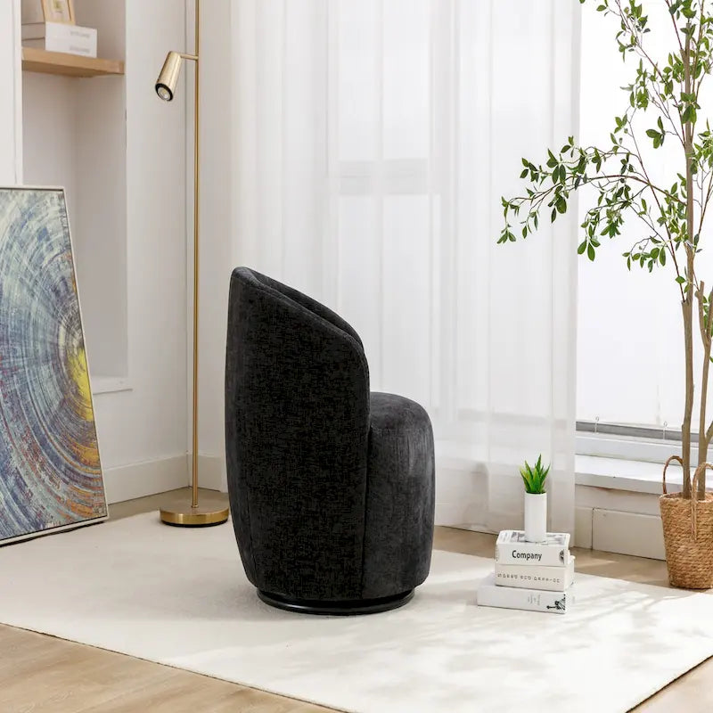 Fauteuil d'appoint pivotant en tissu chenille