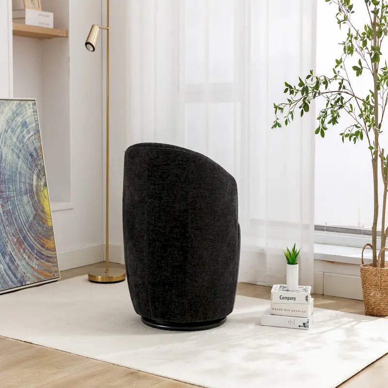 Fauteuil d'appoint pivotant en tissu chenille