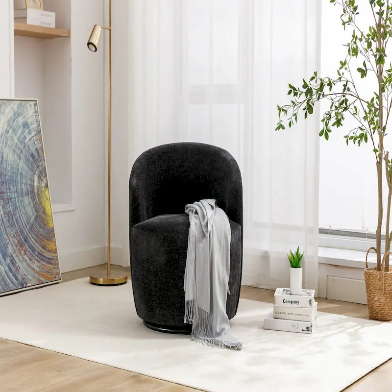 Fauteuil d'appoint pivotant en tissu chenille