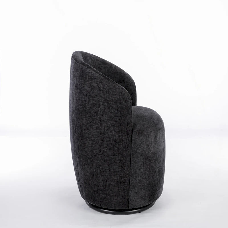 Fauteuil d'appoint pivotant en tissu chenille