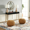 Console et table d'entrée en bois noir et métal doré