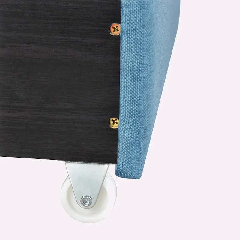 Lit plateforme Queen Size en lin avec 2 tiroirs