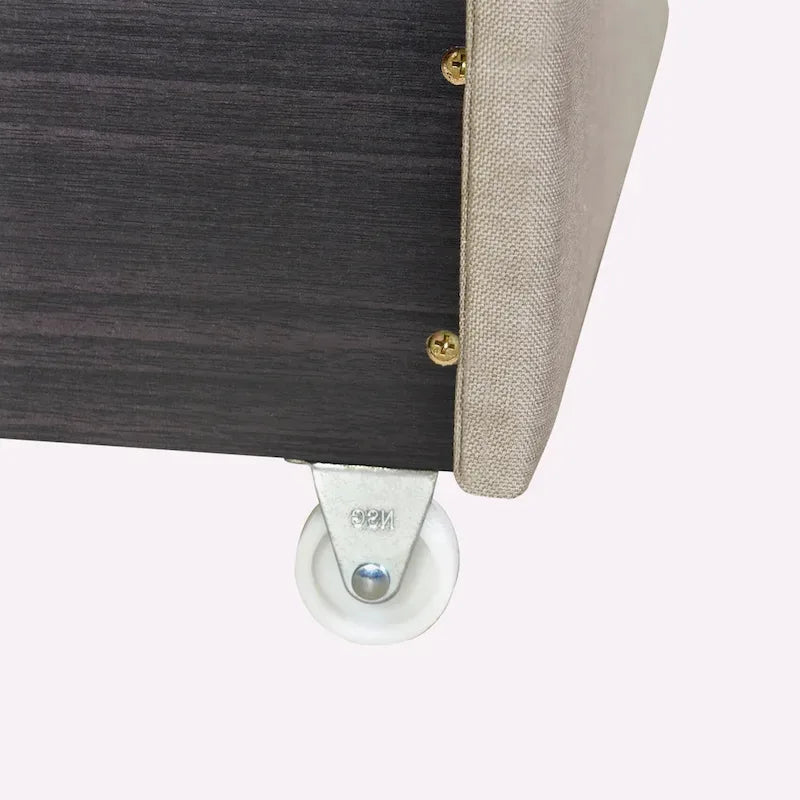 Lit plateforme Queen Size en lin avec 2 tiroirs