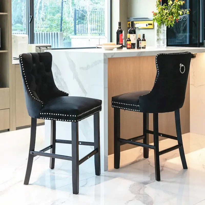 Tabouret de bar moderne en velours