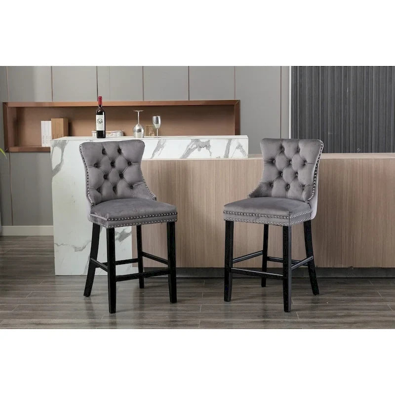 Tabouret de bar moderne en velours