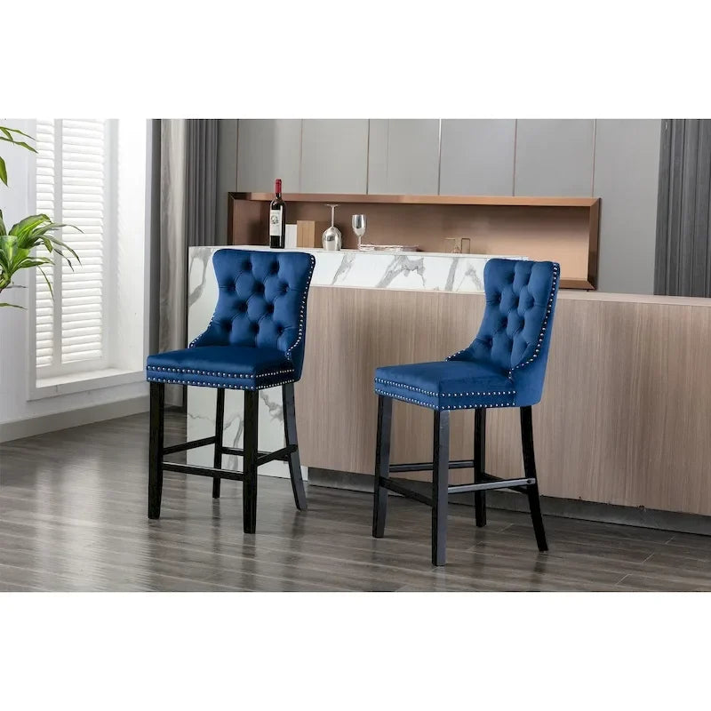 Tabouret de bar moderne en velours