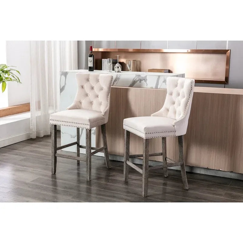 Tabouret de bar moderne en velours