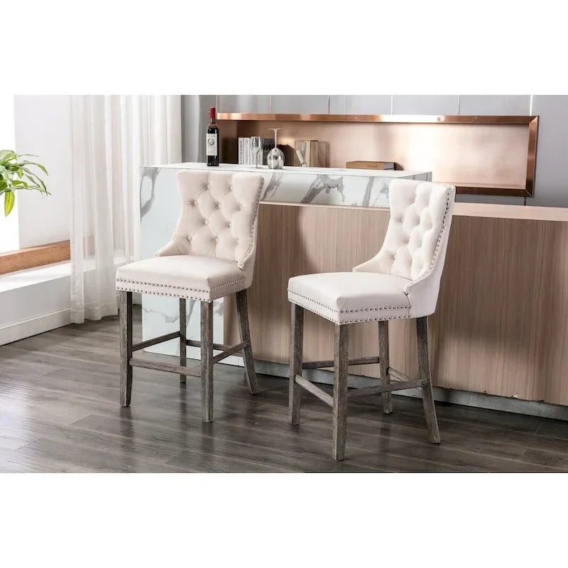 Tabouret de bar moderne en velours