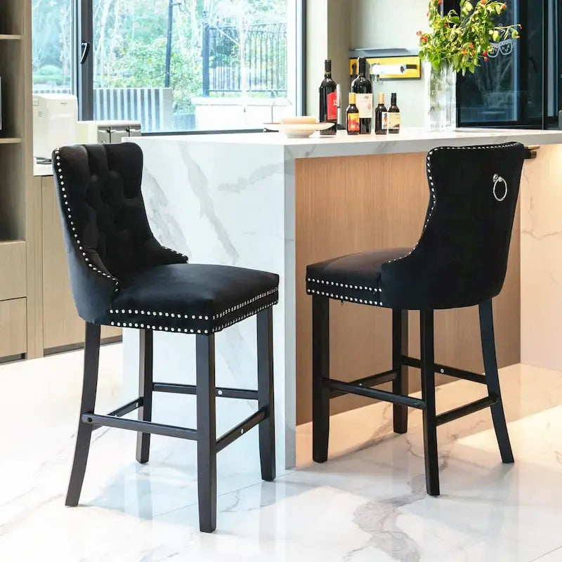Tabouret de bar moderne en velours