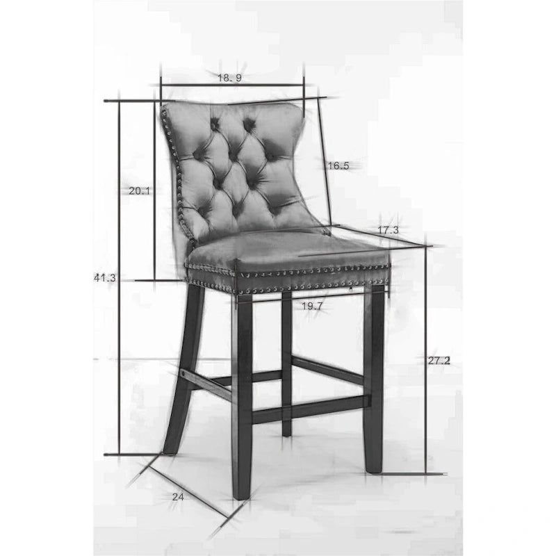 Tabouret de bar moderne en velours