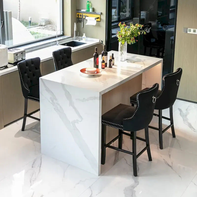 Tabouret de bar moderne en velours